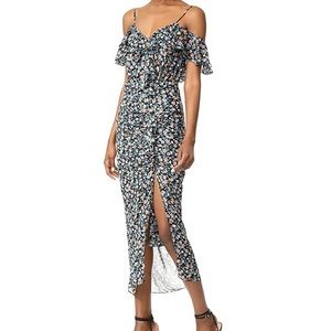 Veronica Beard Marilyn Cold Shoulder Ruffle Dress